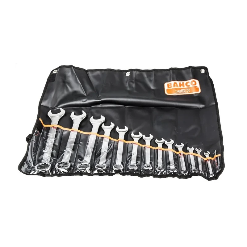 Bahco 14-Piece Combination Wrench Set, Alloy Steel, Chrome Plated, Sizes 6 to 32 mm 111M/14T