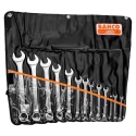Bahco 14-Piece Combination Wrench Set, Alloy Steel, Chrome Plated, Sizes 6 to 32 mm 111M/14T