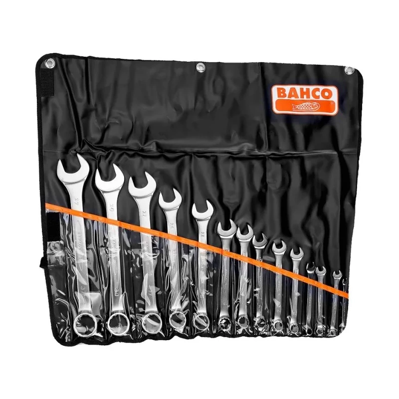 Bahco 14-Piece Combination Wrench Set, Alloy Steel, Chrome Plated, Sizes 6 to 32 mm 111M/14T