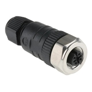 Lumberg Automation Industrial Circular Connector 4 Contacts Cable Mount M12 Socket Female IP67 250V RKCN 18321 RKCN 4/7
