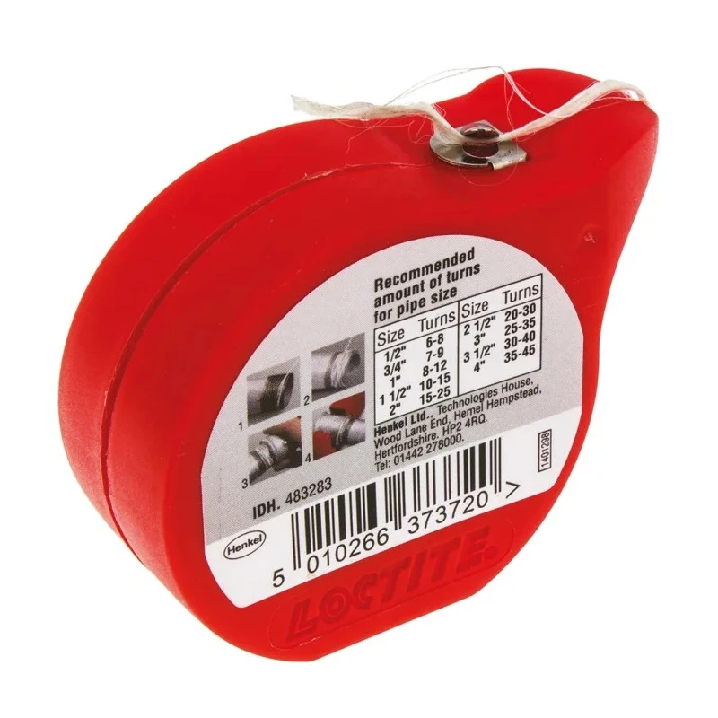 Loctite Pipe Sealant Coated Multifilament Thread for Thread Sealing Spool 150°C 1.25 Spec Gravity 483283