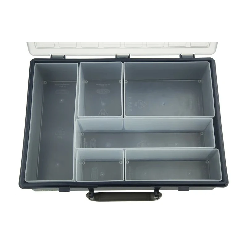 Raaco 6 Cell Polypropylene Compartment Box with Transparent Lid, 78 mm x 338 mm x 261 mm 138611