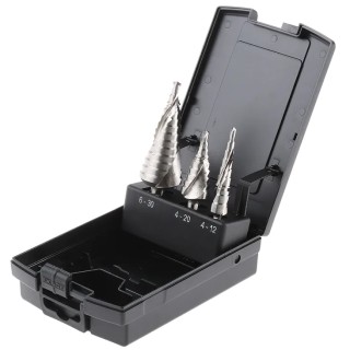 EXACT 3-Piece Step Drill Bit Set for Metal High Speed Steel, 4 mm to 30 mm 07004