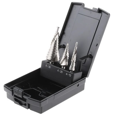EXACT 3-Piece Step Drill Bit Set for Metal High Speed Steel, 4 mm to 30 mm 07004