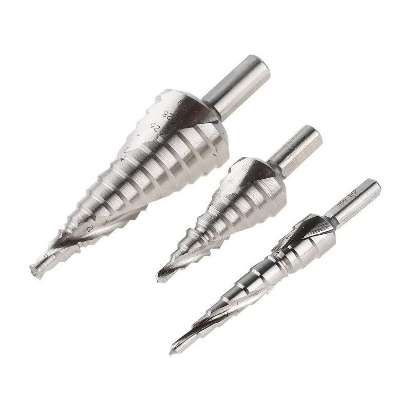 EXACT 3-Piece Step Drill Bit Set for Metal High Speed Steel, 4 mm to 30 mm 07004