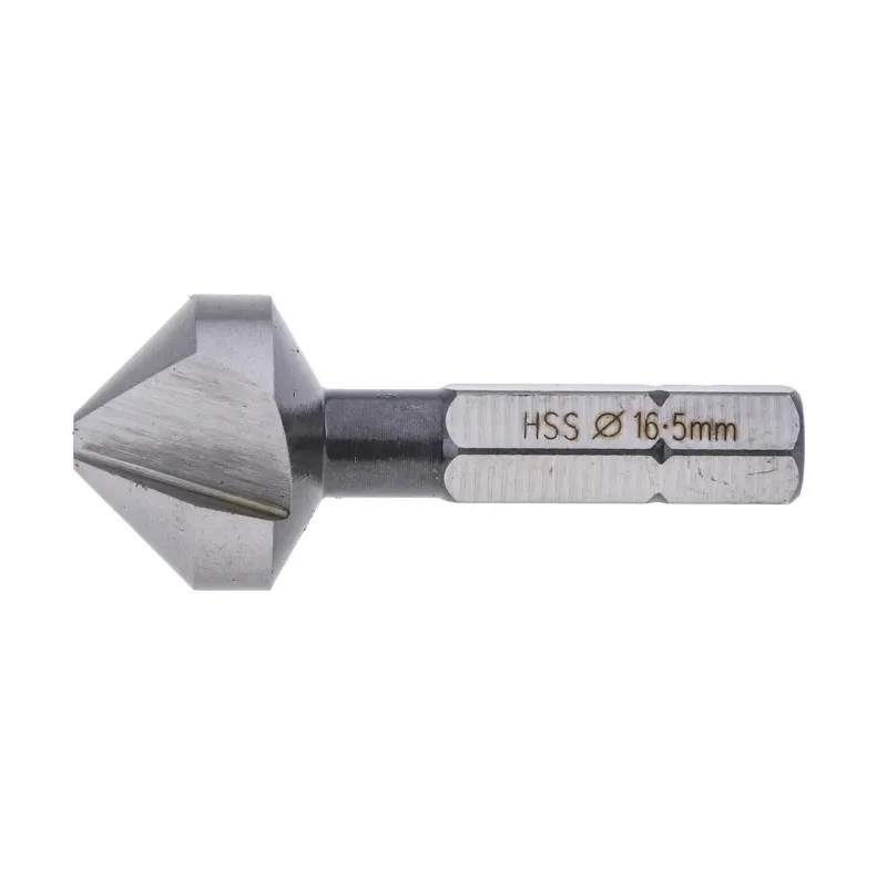 EXACT High Speed Steel Drill Bit 16.5 mm Head Diameter, 3 Flutes, 90° Countersink Angle, 40 mm Length 05645