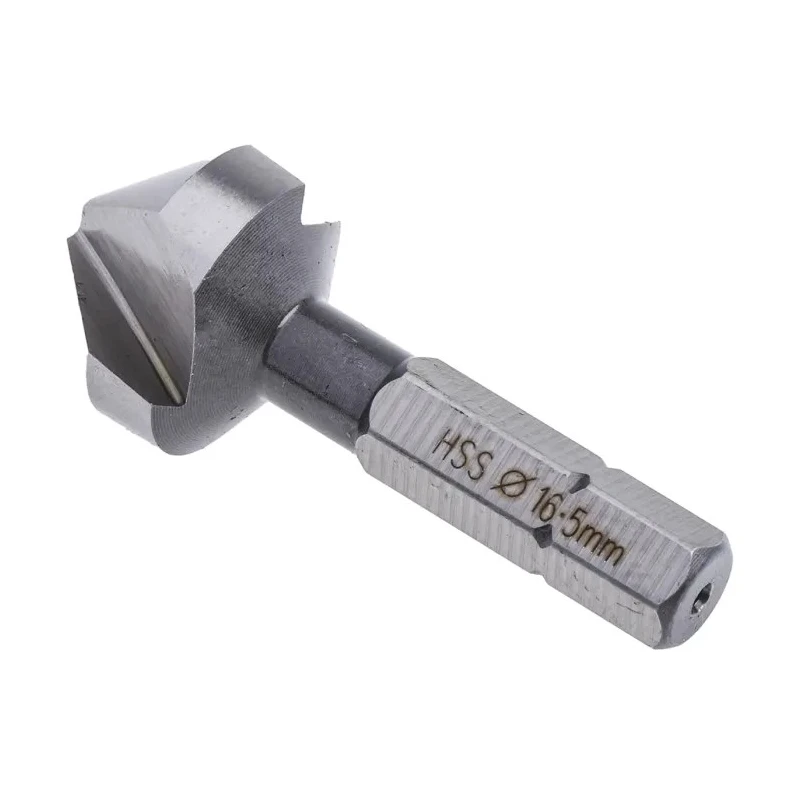 EXACT High Speed Steel Drill Bit 16.5 mm Head Diameter, 3 Flutes, 90° Countersink Angle, 40 mm Length 05645