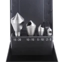 EXACT High Speed Steel-E Countersink Drill Bit Set, 3 Flute, 90° Angle, 10mm Shank Diameter, 4 Pieces 05426