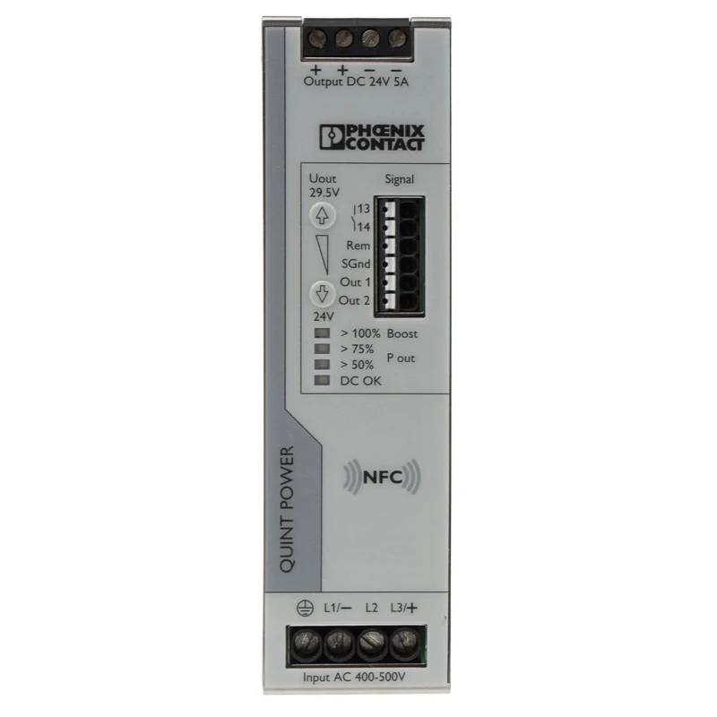 Phoenix Contact QUINT POWER Switched Mode DIN Rail Power Supply 500V AC Input 29.5V DC 5A Output 120W 2904620