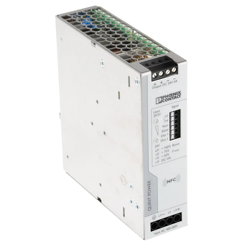Phoenix Contact QUINT POWER Switched Mode DIN Rail Power Supply 500V AC Input 29.5V DC 5A Output 120W 2904620