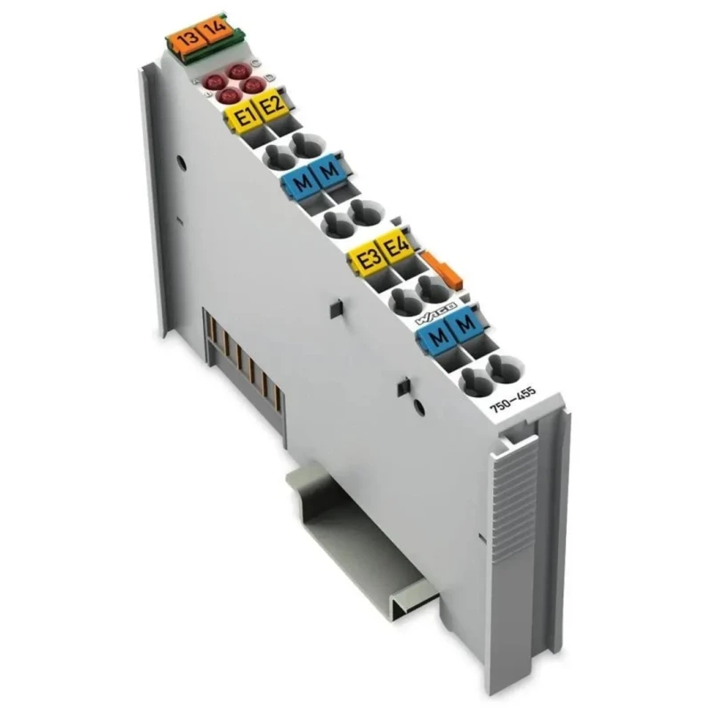 WAGO PLC I/O Module SYSMAC CJ Analogue Input 5V DC 4-Channel DIN Rail Mount 750455