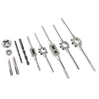 EVENTUS 42-Piece HSS Thread Tap & Die Set, Metric M3 to M12, Hand Tap, Includes Twist Drills, Tap Wrenches, Holder 10731