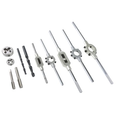 EVENTUS 42-Piece HSS Thread Tap & Die Set, Metric M3 to M12, Hand Tap, Includes Twist Drills, Tap Wrenches, Holder 10731