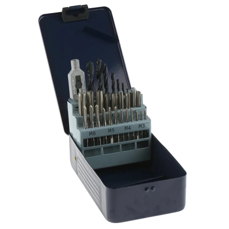 EVENTUS Tap & Drill Set, M12 Thread, High Speed Steel, 29 Pieces, DIN 352 Standard 10703