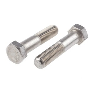 RS PRO Plain Stainless Steel Hex Bolt M16 x 75 mm, Grade 304, DIN 931 508-1212