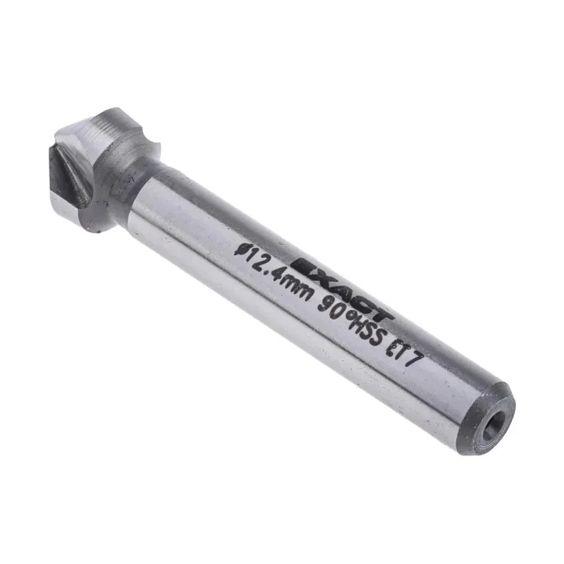 EXACT High Speed Steel Drill Bit, 12.4 mm Head Diameter, 3 Flutes, 90°, 56 mm Length, 8 mm Shank Diameter, DIN 335 05515