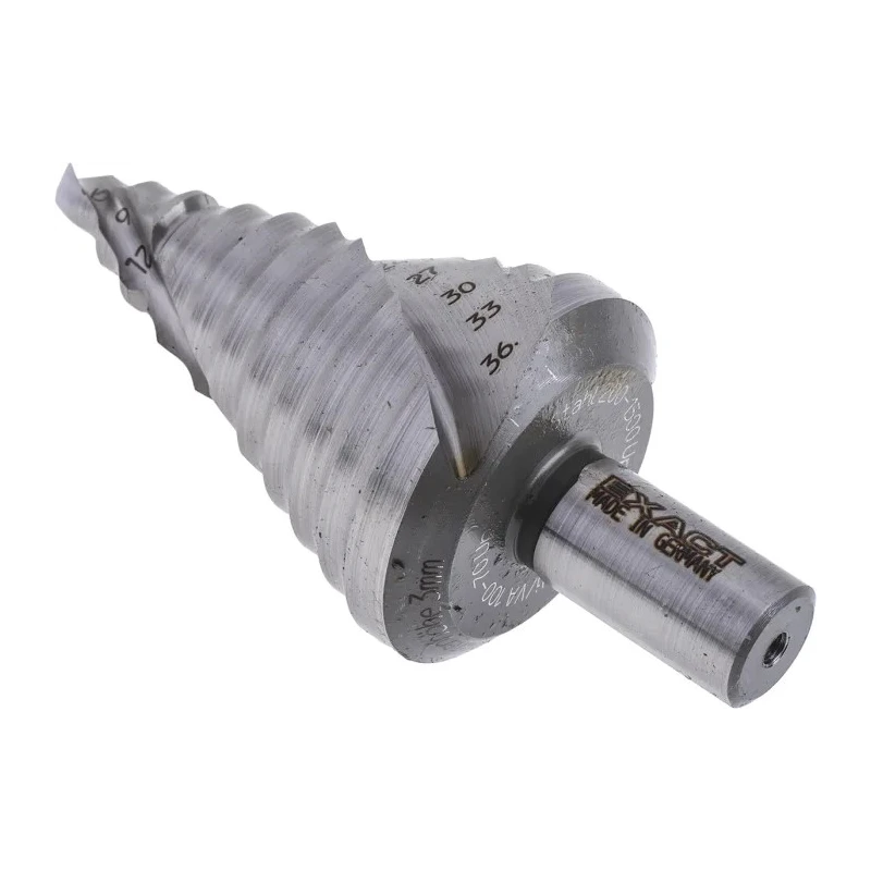 EXACT Specialist Aluminium Drill Bit, Step Spiral Flute, Multi-Diameter 6 to 36 mm, Bright Finish 07005
