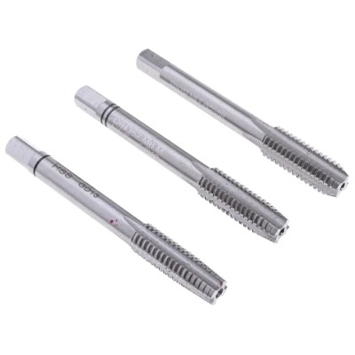 EVENTUS Tap Set, M8 Thread, High-Speed Steel Hand Tap Set, 3 Pieces, DIN 352, DIN 13, China 10020