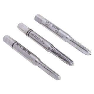 EVENTUS Tap Set M5 Thread Hand Tap HSS Material 3 Pieces 50mm Overall Length 6mm Shank Diameter 10012