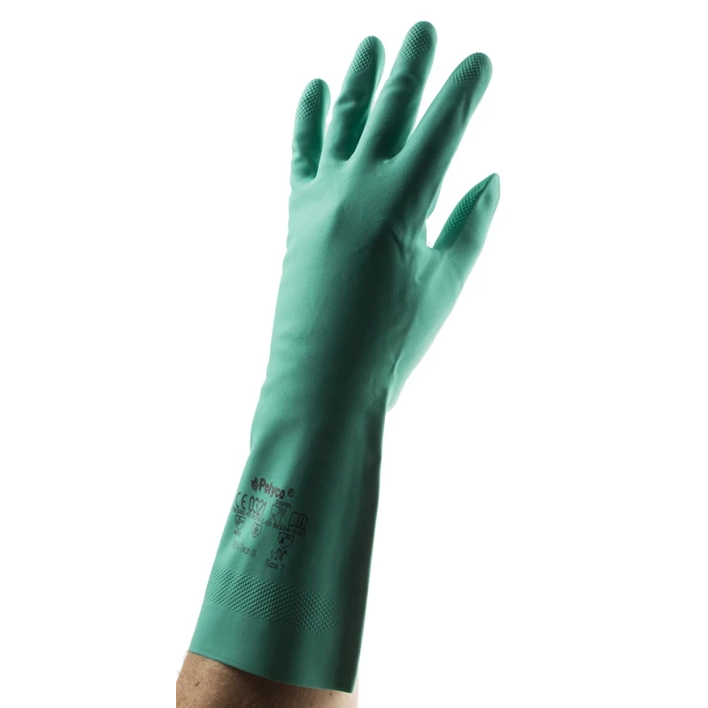Polyco Healthline Green Nitrile Coated Work Gloves Size 7 12 Pcs 914