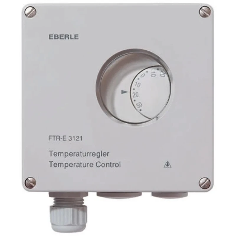 Eberle Electronic Thermostat 230V AC 1 Break Contact, 1 CO, 1 Make Contact 30°C to 50°C FTR 1207