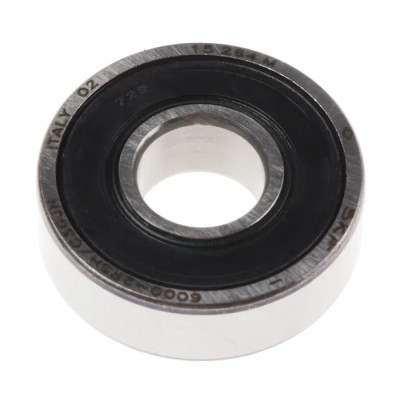 SKF 1 Row Deep Groove Ball Bearing 20 mm ID, 42 mm OD, 12 mm Width, Sheet Metal Cage, Steel Balls 6004-2RSH/C3GJN