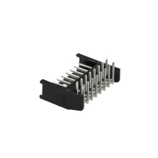 TE Connectivity AMPMODU MOD II Series Right Angle Through Hole PCB Header, 16 Contacts, 2.54 mm Pitch, 2 Rows 280390-1