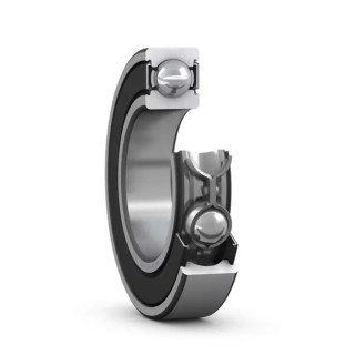SKF Single Row Deep Groove Ball Bearing 20 mm ID, 52 mm OD, 15 mm Race Width, Sheet Metal Cage, Steel Balls 6304-2RSH/C3GJN
