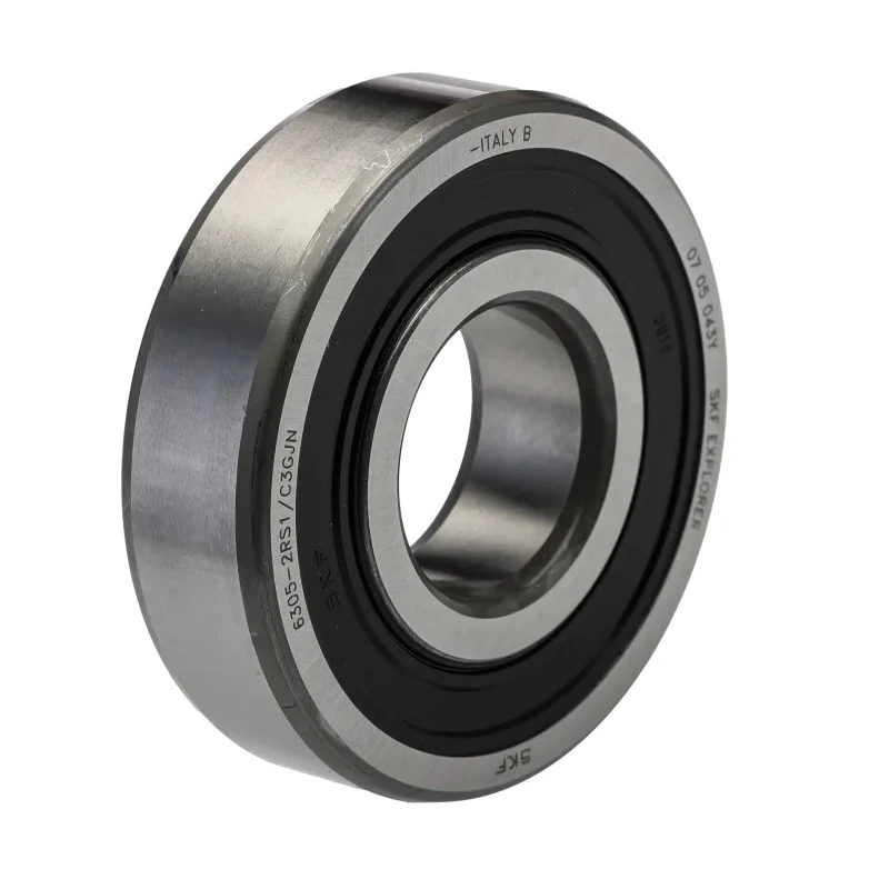 SKF Single Row Deep Groove Ball Bearing 25 mm ID 62 mm OD 17 mm Width C3 Clearance Sheet Metal Cage Steel 6305-2RS1/C3GJN