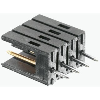 TE Connectivity AMPMODU MOD II Series Right Angle Through Hole PCB Header, 5 Contacts, 2.54 mm Pitch, 1 Row 826468-5