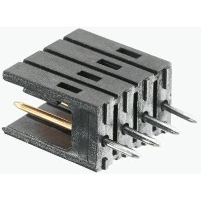 TE Connectivity AMPMODU MOD II Series Right Angle Through Hole PCB Header, 5 Contacts, 2.54 mm Pitch, 1 Row 826468-5