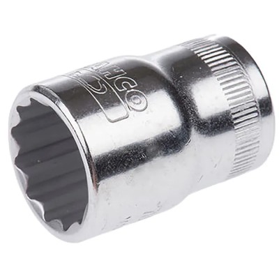 Bahco 1/2 in Drive 7/16 in 12 Point Square Alloy Steel Socket, Polished Finish, 38mm Overall Length 7800DZ-7/16