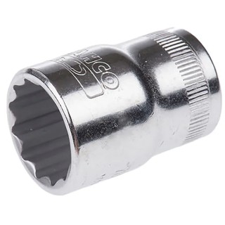 Bahco 1/2 in Drive 15/16 in 12 Point Square Socket, Alloy Steel, Polished Finish, 41mm Overall Length 7800DZ-15/16