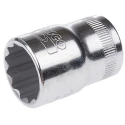 Bahco 1/2 in Drive 1 in 12 Point Square Socket, Polished Alloy Steel, 42mm Overall Length 7800DZ-1