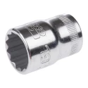 Bahco 1/2 in Drive 19 mm 12 Point Square Socket Polished Alloy Steel 38mm Overall Length 7800DM-19