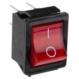 Arcolectric (Bulgin) Ltd Illuminated DPST On-Off Rocker Switch Panel Aluminium Housing, Red Actuator C1353VQNAM
