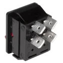 Arcolectric (Bulgin) Ltd Illuminated DPST On-Off Rocker Switch Panel Aluminium Housing, Red Actuator C1353VQNAM