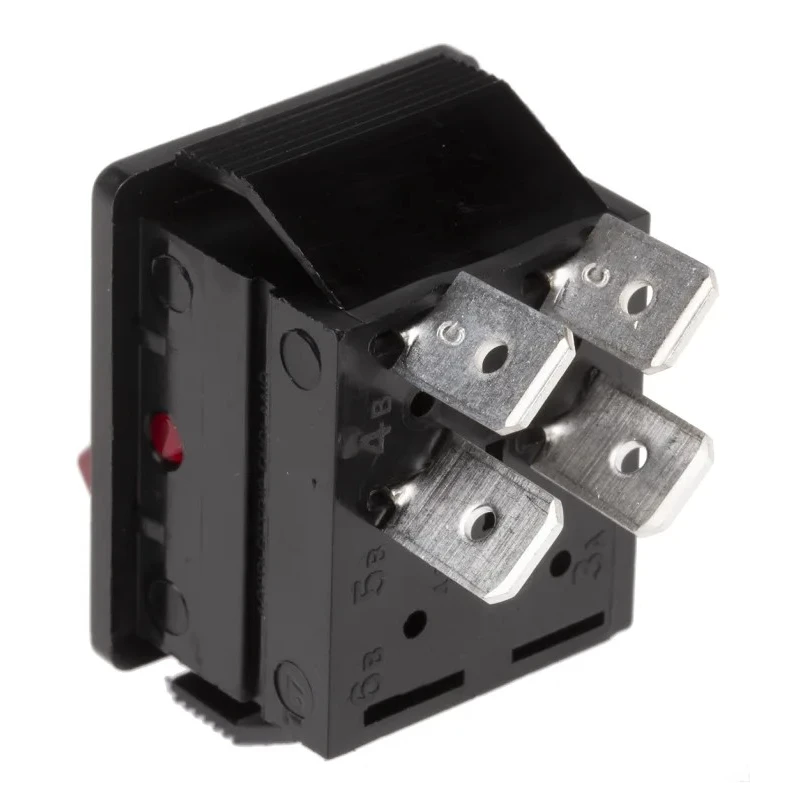 Arcolectric (Bulgin) Ltd Illuminated DPST On-Off Rocker Switch Panel Aluminium Housing, Red Actuator C1353VQNAM