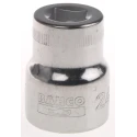 Bahco 1/2 in Drive 24 mm 12 Point Square Socket, Polished Alloy Steel, 41mm Overall Length 7800DM-24