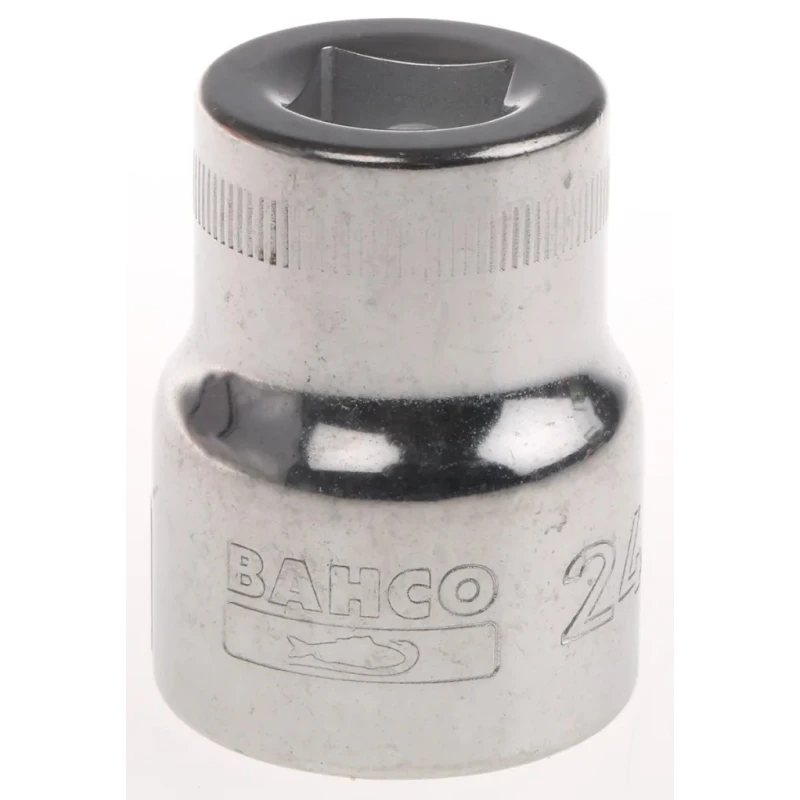 Bahco 1/2 in Drive 24 mm 12 Point Square Socket, Polished Alloy Steel, 41mm Overall Length 7800DM-24