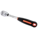 Bahco 1/2 in Ratchet with Ratchet Handle Chrome Vanadium Steel Nickel Chrome Plated 270mm Overall 8150-1/2