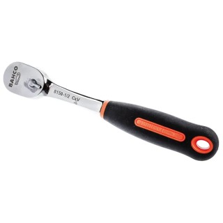 Bahco 1/2 in Ratchet with Ratchet Handle Chrome Vanadium Steel Nickel Chrome Plated 270mm Overall 8150-1/2