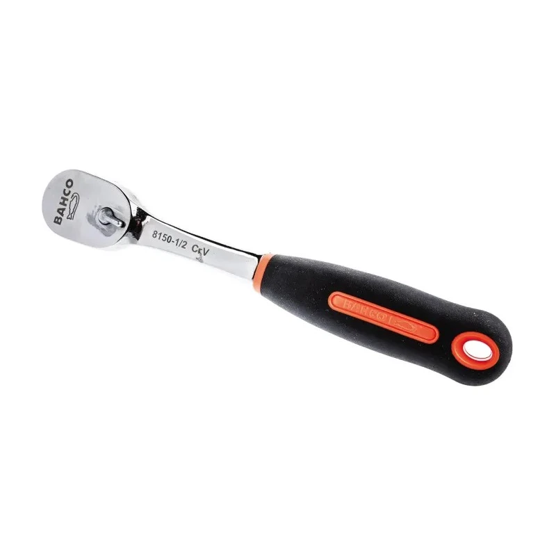 Bahco 1/2 in Ratchet with Ratchet Handle Chrome Vanadium Steel Nickel Chrome Plated 270mm Overall 8150-1/2