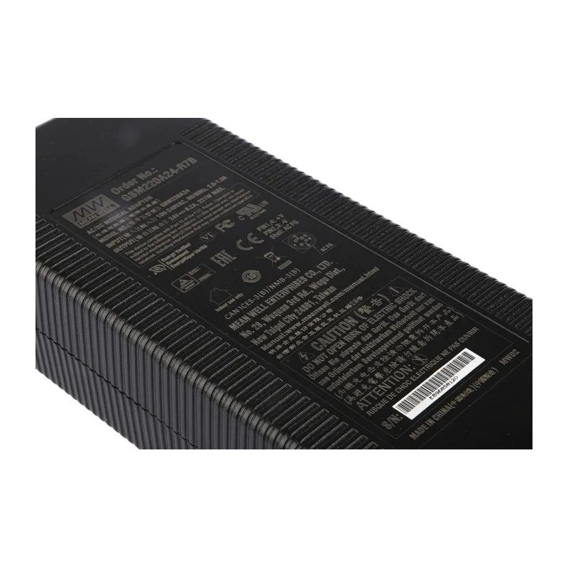 MEAN WELL AC/DC Adapter 264V AC Input 9.2A Maximum Output Current 24V DC Output GSM220A24-R7B
