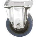 LAG Fixed Castor, Stainless Steel Frame, Rubber Wheel 125 mm Diameter, 180 kg Capacity 31328B
