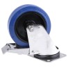 LAG Braked Swivel Castor, 180 kg Load Capacity, 125 mm Rubber Wheel, Stainless Steel Frame 31128BFR