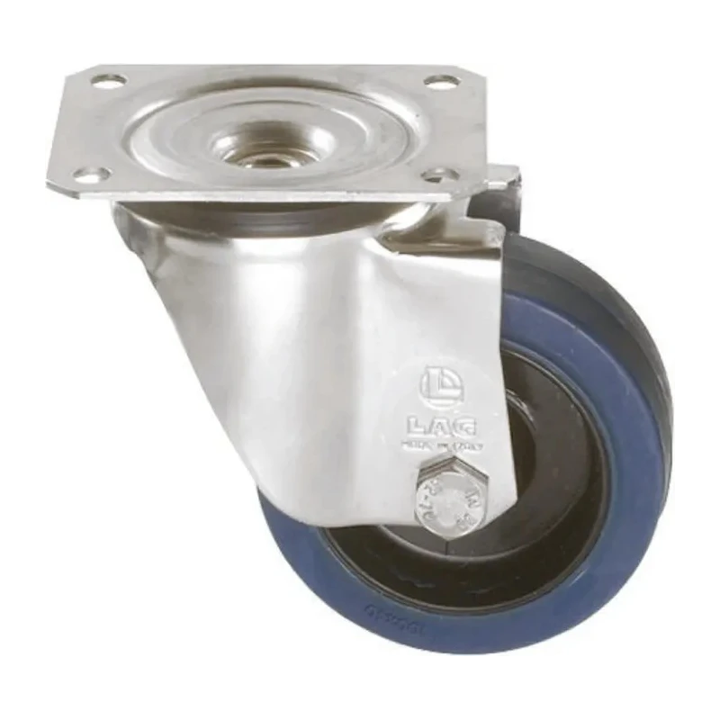 LAG Swivel Castor 180 kg Capacity 125 mm Wheel Rubber, Stainless Steel Fork, Model 31128B