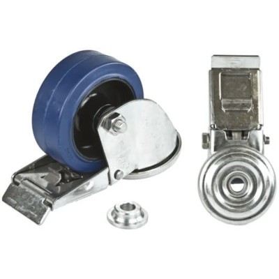 LAG Swivel Castor Stainless Steel Frame Rubber Wheel 125 mm Diameter 180 kg Load Capacity 31529BFRHC