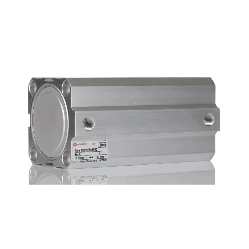Norgren Pneumatic Compact Cylinder, 50 mm Bore, 80 mm Stroke, Stainless Steel Body, Double Acting, RM/92050/M/80