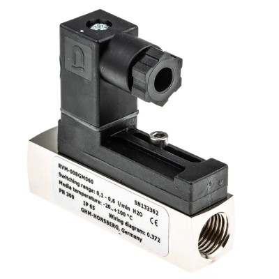 RS PRO Flow Switch for Low Flow Liquids 0.1L/min to 0.6L/min, 1/4 in BSP Brass Body, IP65, Max Operating Temp 120°C 510-0565